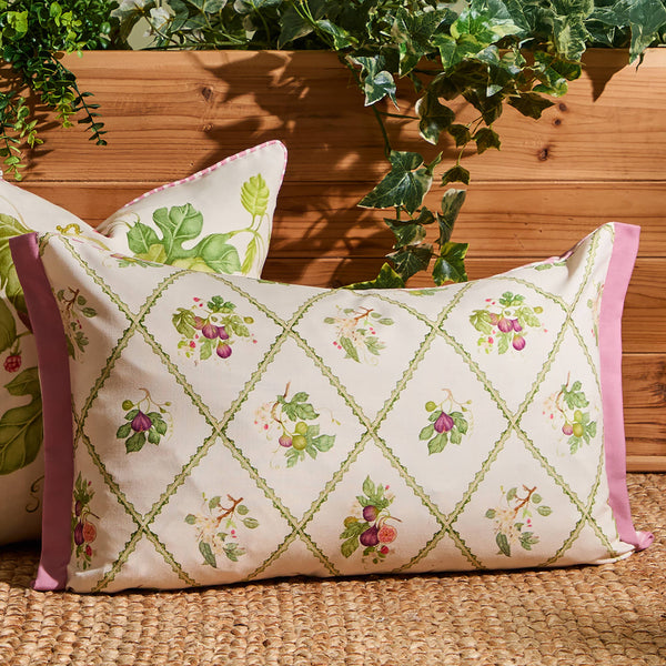 Fig Trellis Printed Outdoor Cushion Purple