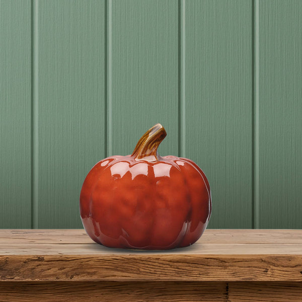 Burnt Orange Stoneware Pumpkin