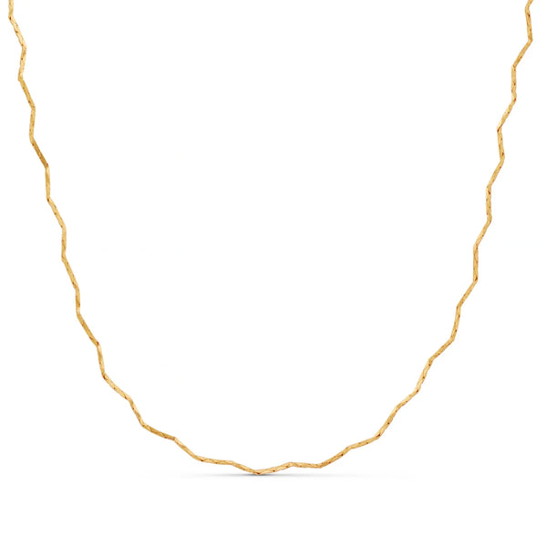 Gold Fine Wave Chain Necklace by Orelia