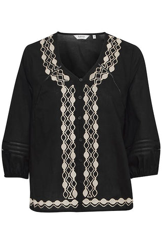Black Embroidered Shirt by B Young