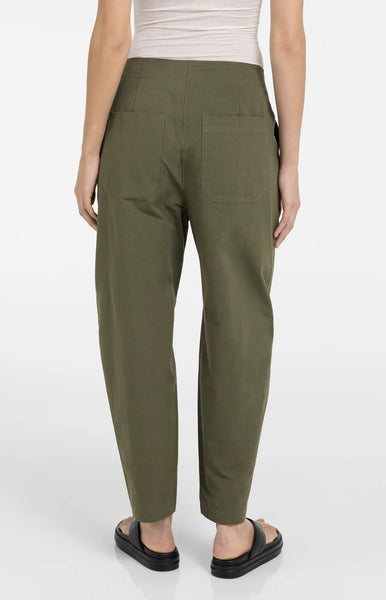 Khaki Barrel Cotton Cargos By Yaya