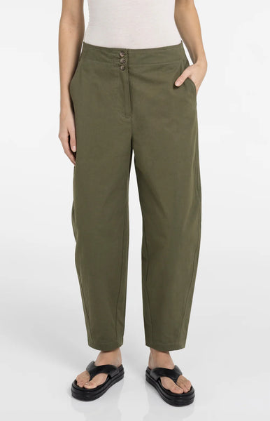Khaki Barrel Cotton Cargos By Yaya