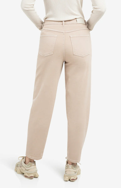Neutral Washed High-Waist Mom Jeans By Yaya