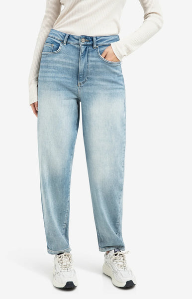 Faded Denim  Barrel Jeans By Yaya