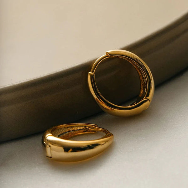 Gold Tapered Hoop Earrings by Orelia