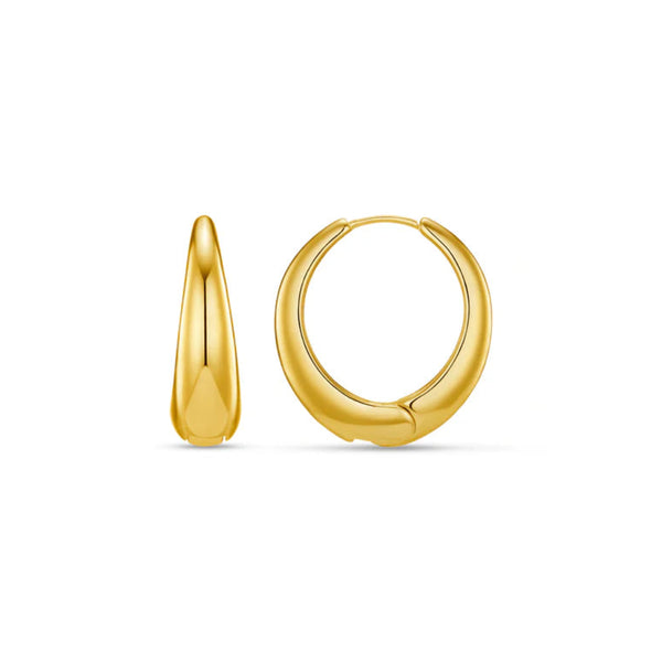 Gold Tapered Hoop Earrings by Orelia