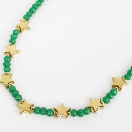 Green Facet Star Necklace by My Doris