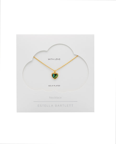 Abalone Heart Necklace - Gold Plated - by Estella Bartlett