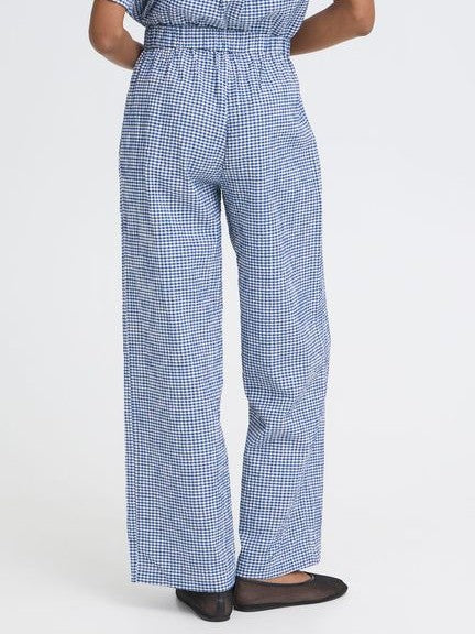 Blue Gingham Trousers by Ichi