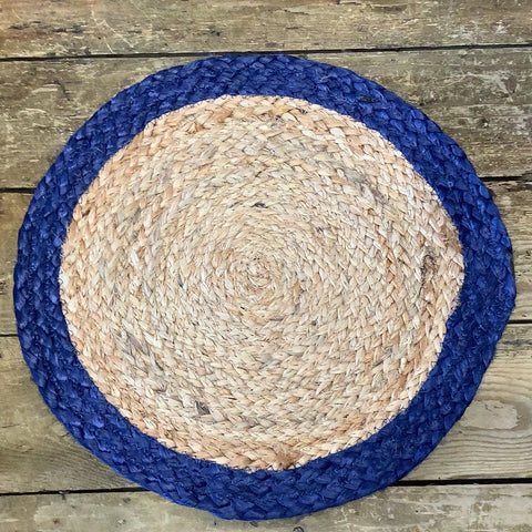 Blue Circular Fiesta Jute Placemat