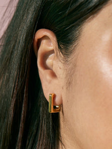 Square Hoop Earrings - Gold Plated - by Estella Bartlett