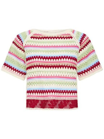 Boxy Knitted Multicolour Jumper by Ichi