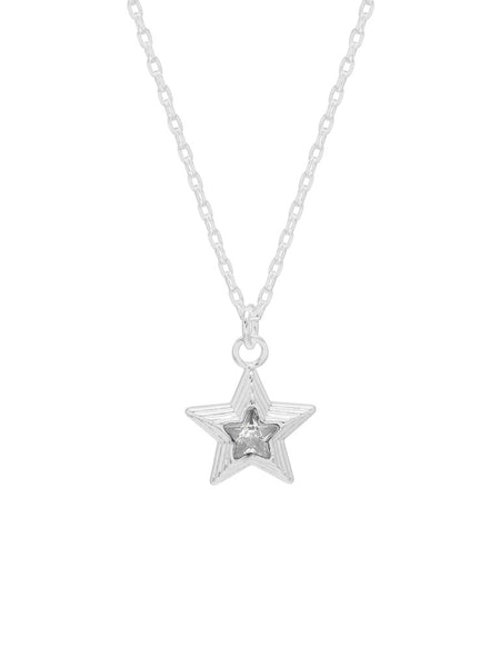 Blue Star Necklace - Silver Plated - by Estella Bartlett