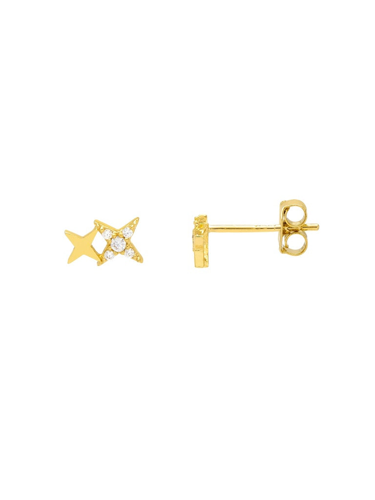 Duo Star Studs - Gold Plated - by Estella Bartlett