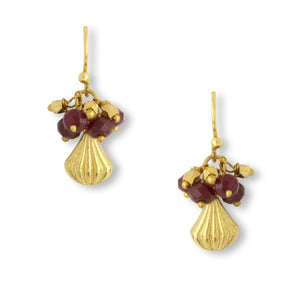 Vintage Charm Berry Agate Cluster Earrings by Ashiana