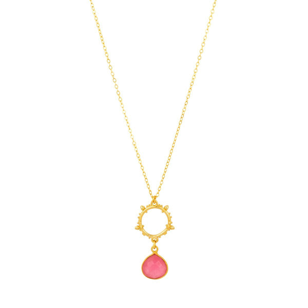 Pink Jade Pendant Necklace by Ashiana