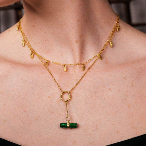 Gold Mini Stud Charm Choker Necklace by Ashiana