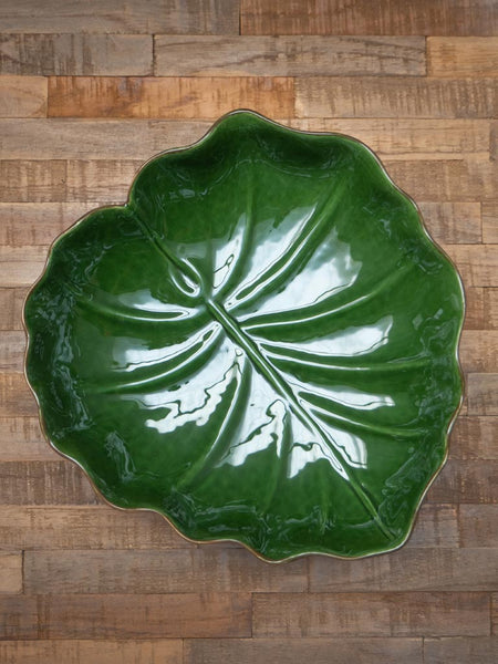 Large Glazed Leaf Bowl