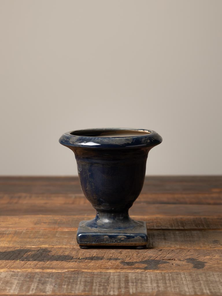 Small Dark Blue Glazed Vase