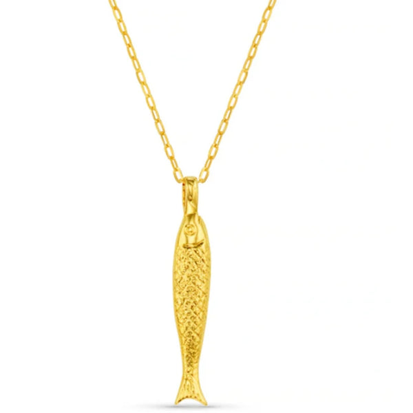 Textured Fish Charm Necklace by Orelia