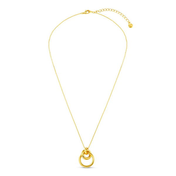 Gold Interlocking Open Circle Necklace