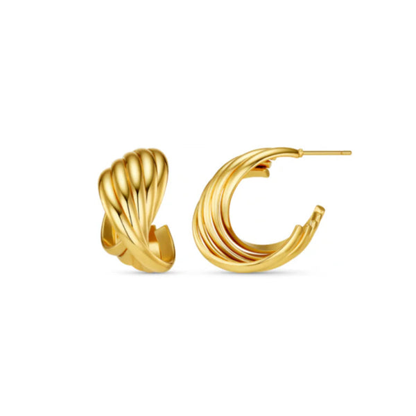 Interlocking Twist Hoop Earrings by Orelia