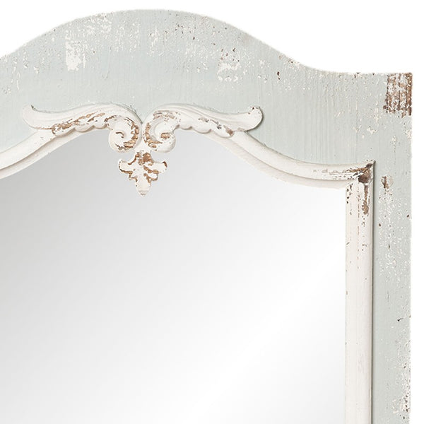 French Grey Decorative Wood Wall Mirror