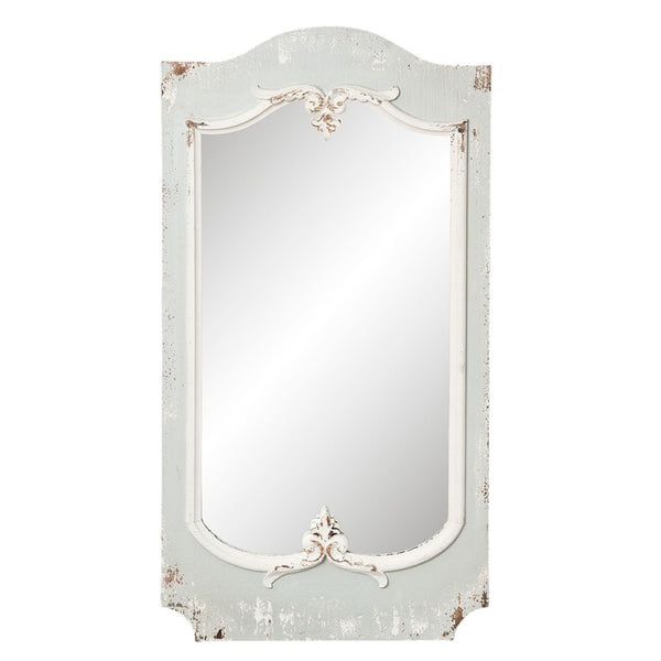 French Grey Decorative Wood Wall Mirror