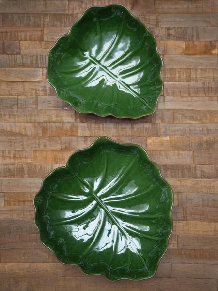Large Glazed Leaf Bowl
