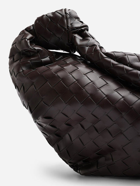 Chocolate Faux Leather Shoulder Bag