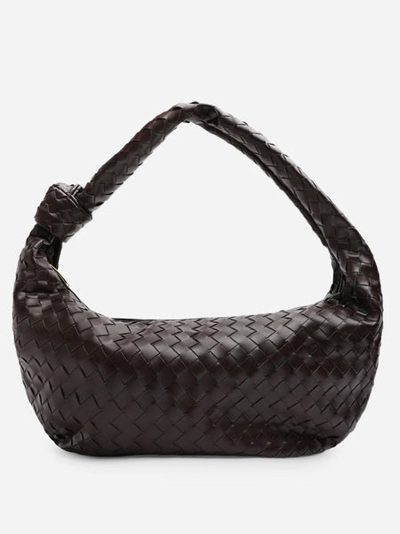 Chocolate Faux Leather Shoulder Bag