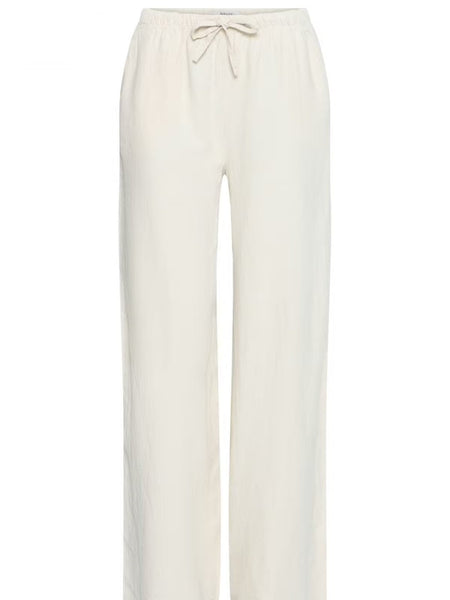 Beige Linen Mix Long Trouser by B Young