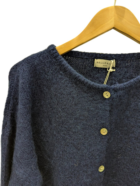 Navy Super Soft Alpaca Long Sleeve Sleeve Cardigan