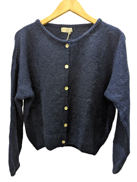 Navy Super Soft Alpaca Long Sleeve Sleeve Cardigan
