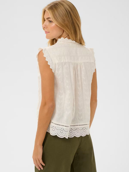 Off White Embroidered Blouse By Saint Tropez