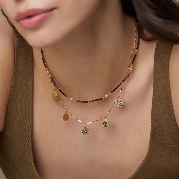 Mini Molten Coin Charm Necklace by Orelia