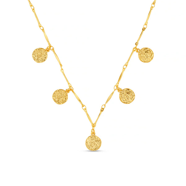 Mini Molten Coin Charm Necklace by Orelia