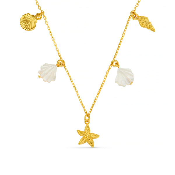 Mixed Shell & Starfish Charm Necklace by Orelia