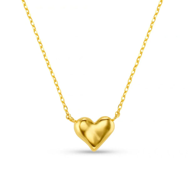 Gold Molten Heart Stationed Necklace