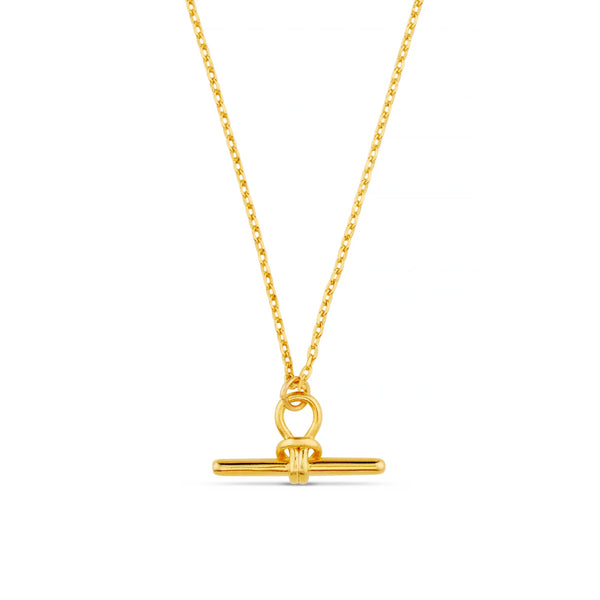 Gold Dainty T-Bar Knot Necklace by Orelia