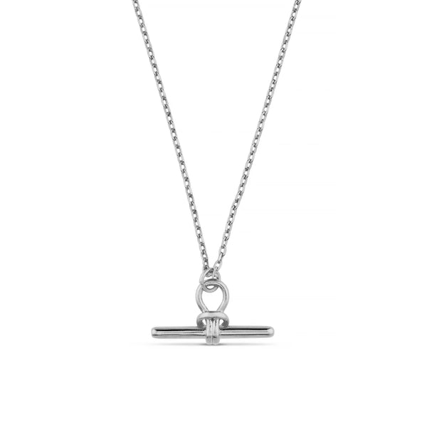 Silver Dainty T-Bar Knot Necklace by Orelia