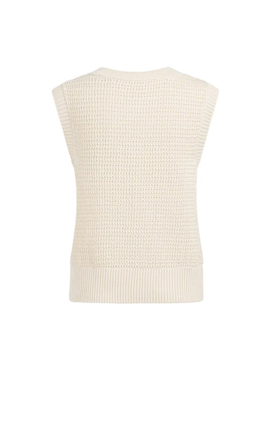 Cream Knitted Vest by Yaya