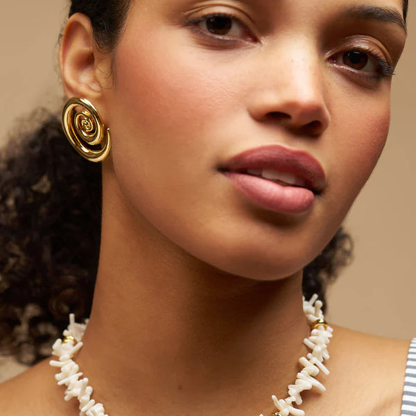 Oversized Spiral Stud Earrings by Orelia
