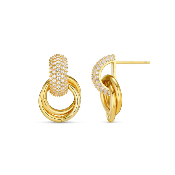 Pavé Gold Interlocking Earrings