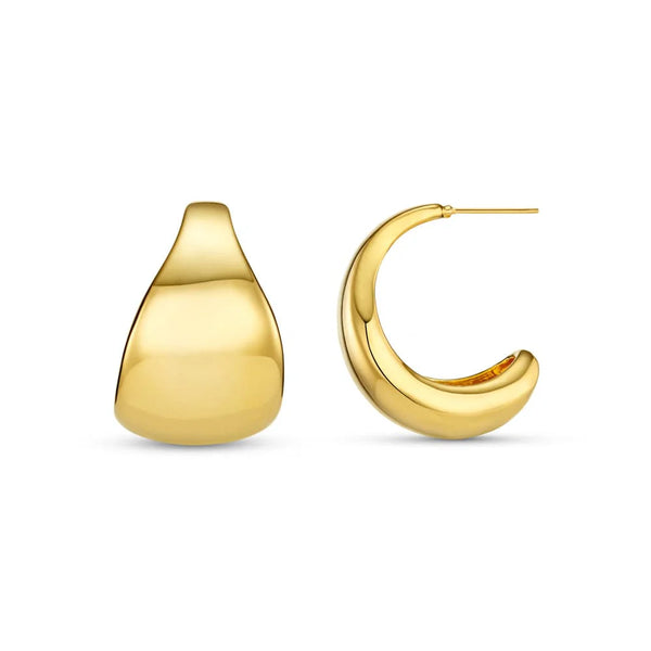 Gold Taper Metal Hoop Earrings