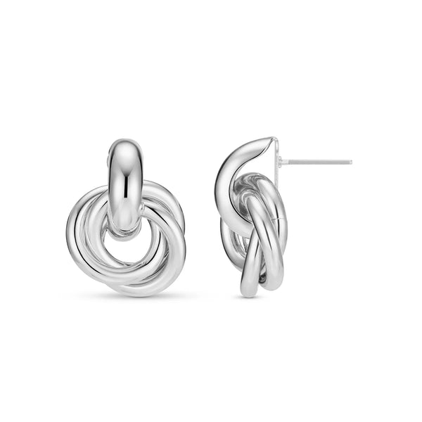 Silver Statement Interlocking Earrings by Orelia