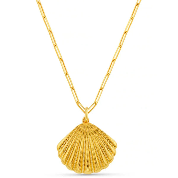 Statement Textured Shell Necklace by Orelia