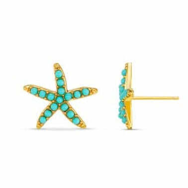 Turquoise Starfish Earring by Orelia