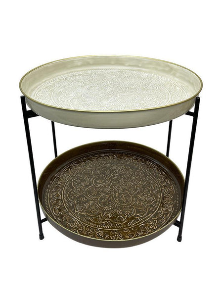 Berbere Round Double Tray Stand