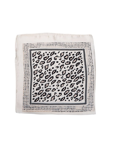 Cream leopard Print Scarf by Black Colour